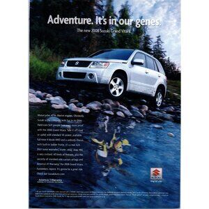 2008 Suzuki Grand Vitara SUV Vintage Print Ad River Crossing Rocks Wall Art
